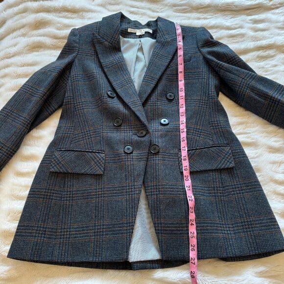 Veronica Beard Yareli Navy Blue Plaid Blazer Dickey Jacket - Picture 8 of 11